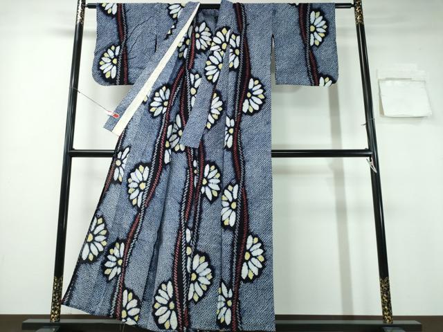 平和屋着物□夏物 上質な小紋 反物 着尺 絽 花文 逸品 未使用