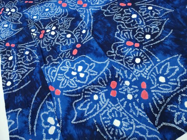 平和屋着物∴夏物 浴衣 有松鳴海絞り 舞蝶文 綿 逸品 CABA0762ng