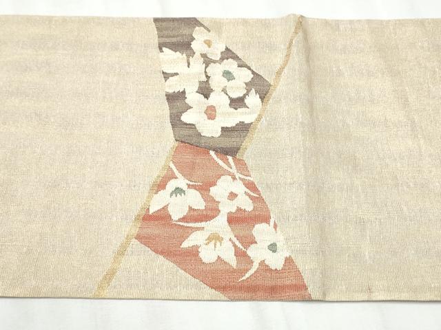 平和屋着物▽スリーシーズン　春夏秋　太鼓柄袋帯　切嵌花文　金糸　正絹　逸品　CABA0828hy_5