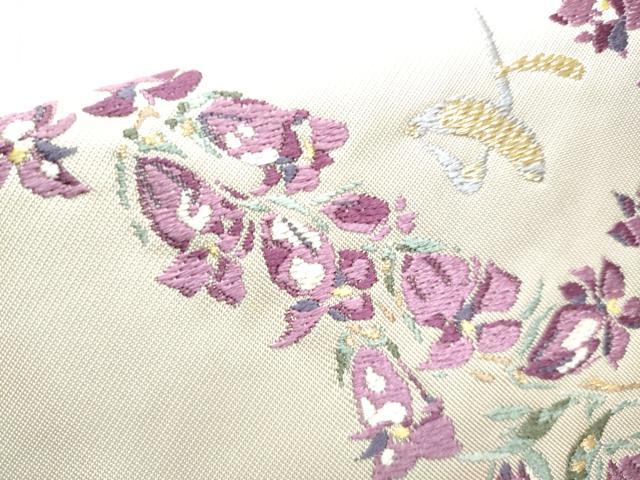 平和屋着物○西陣 太鼓柄袋帯 作家物 フクロウ 草花文 金糸 証紙付き