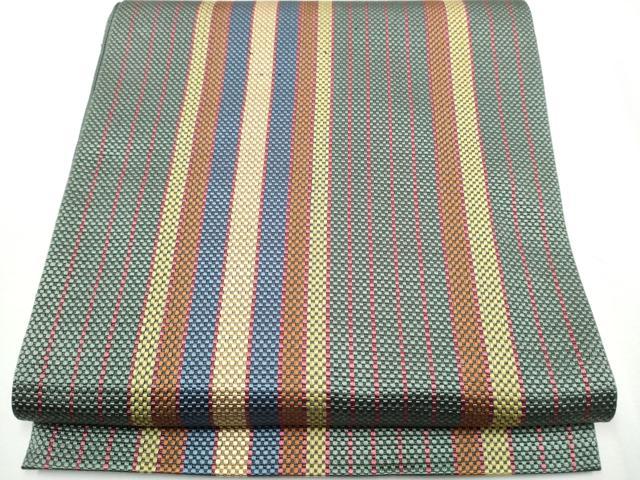 平和屋着物●本場筑前博多織　八寸名古屋帯　一重帯　間道　正絹　逸品　CABA0849hy