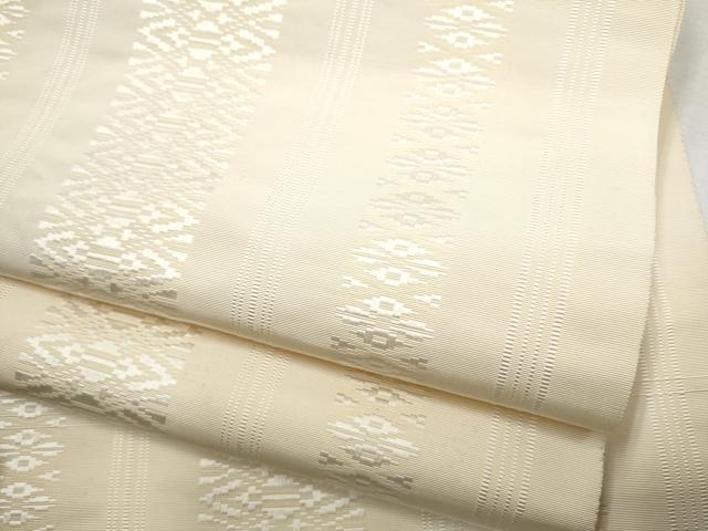 平和屋着物●本場筑前博多織　八寸名古屋帯　献上　灰梅色　正絹　逸品　CABA0863hy