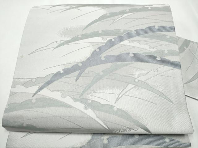 平和屋着物●九寸名古屋帯　雪芝文　正絹　逸品　CABA0870hy