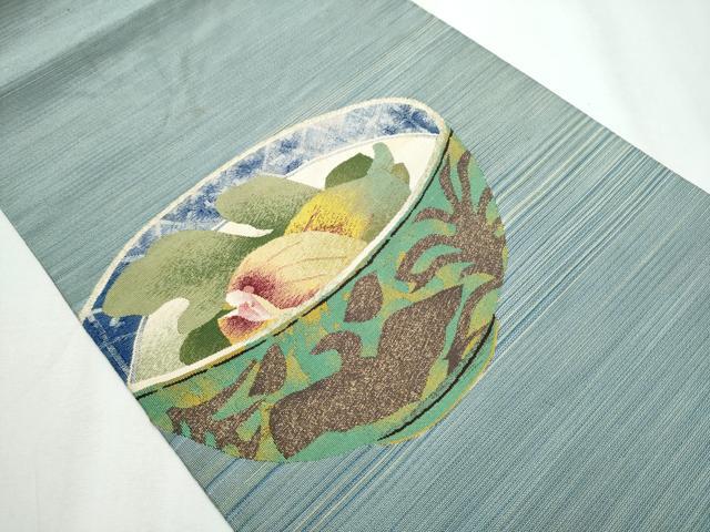 平和屋着物●爪掻き本綴れ　八寸名古屋帯　作家物　成物　金糸　正絹　逸品　CABA0901hy 平和屋着物○爪掻き本綴れ 八寸名古屋帯 作家物 成物