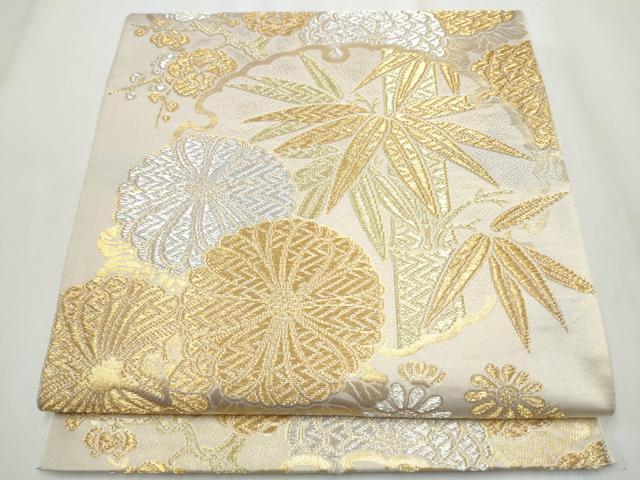 平和屋着物●西陣　川島織物　六通柄　本袋帯　雪輪草花文　金銀糸　正絹　逸品　CABA0928hy
