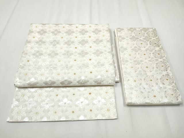 平和屋着物●つけ帯　有職唐織　舞花文　金銀糸　正絹　逸品　CABA0947hy