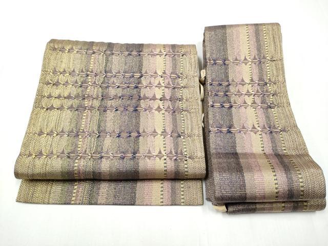 平和屋着物●ひなや工房　くむ・あむ・おる　伊豆蔵明彦　唐組　つけ帯　吉祥文　金糸　正絹　逸品　CABA0954hy