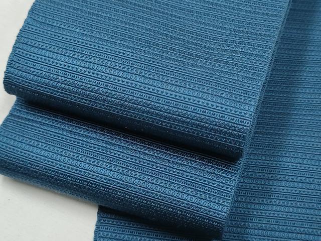 平和屋着物●男性　本場筑前博多織　角帯　横段文　紺鼠色　正絹　逸品　CABA0973hy