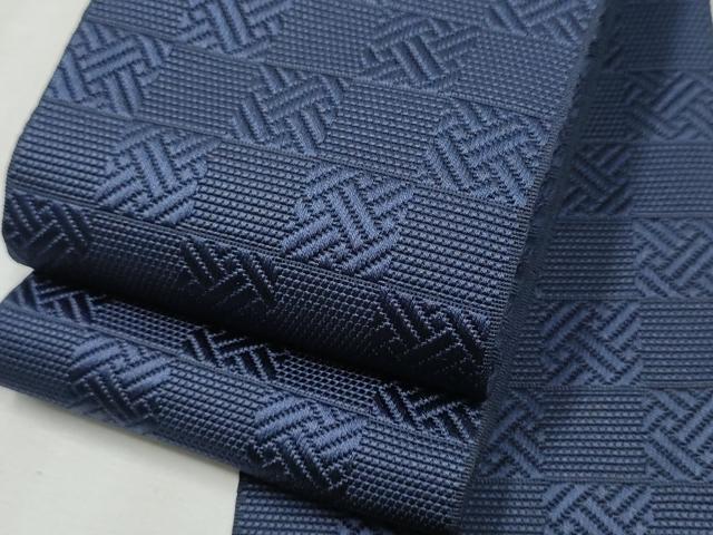 平和屋着物●男性　本場筑前博多織　角帯　両面　市松文　黒紅色　博多金ラベル　井上絹織物謹製　証紙付き　正絹　逸品　CABA0977hy