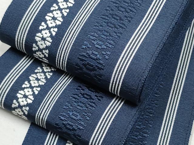 平和屋着物●男性　本場筑前博多織　両面　角帯　献上　正絹　逸品　CABA1002hy