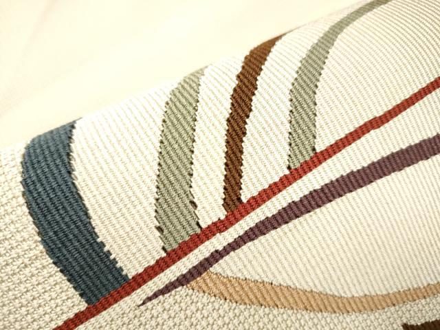 平和屋着物○八寸名古屋帯 すくい織 幾何学文様 正絹 逸品 CABA1057hy