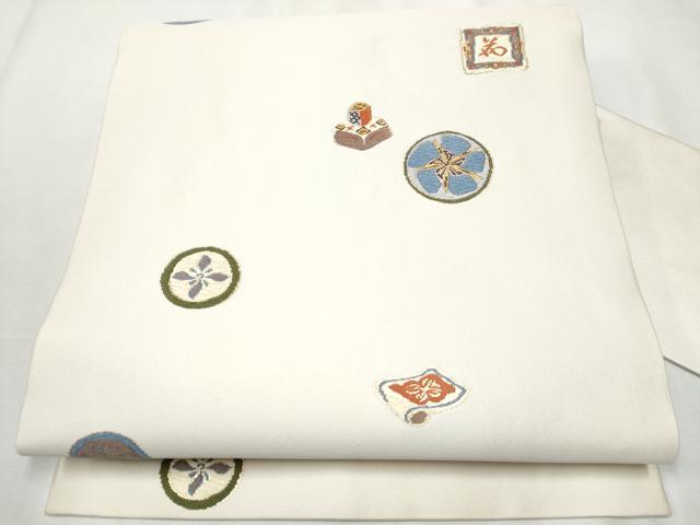 平和屋着物●九寸名古屋帯　唐織　玩具花丸文　金糸　正絹　逸品　CABA1067hy