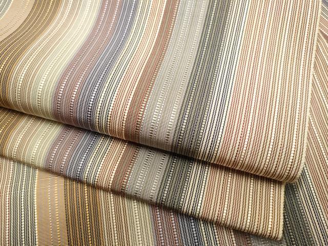 平和屋着物●本場筑前博多織　八寸名古屋帯　間道　正絹　逸品　CABA1076hy