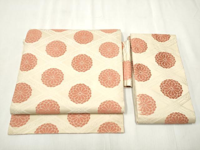 平和屋着物●つけ帯　唐織　菱菊文　正絹　逸品　CABA1118hy