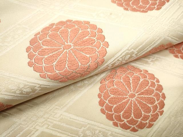 平和屋着物○つけ帯 唐織 菱菊文 正絹 逸品 CABA1118hy 平和屋着物