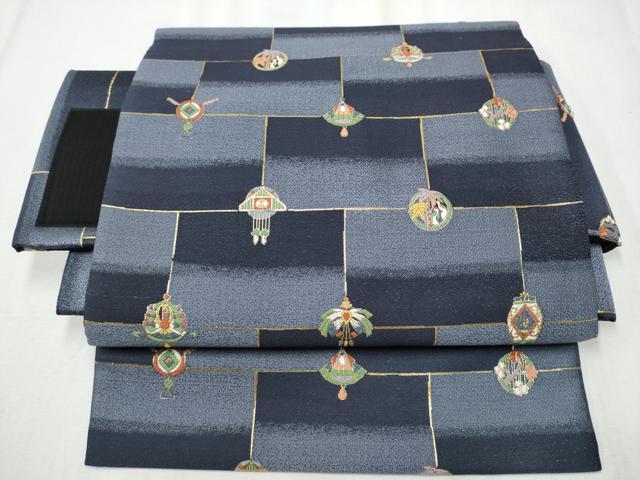 平和屋着物●ワンタッチつけ帯　インカの宝石　金糸　正絹　逸品　CABA1124hy