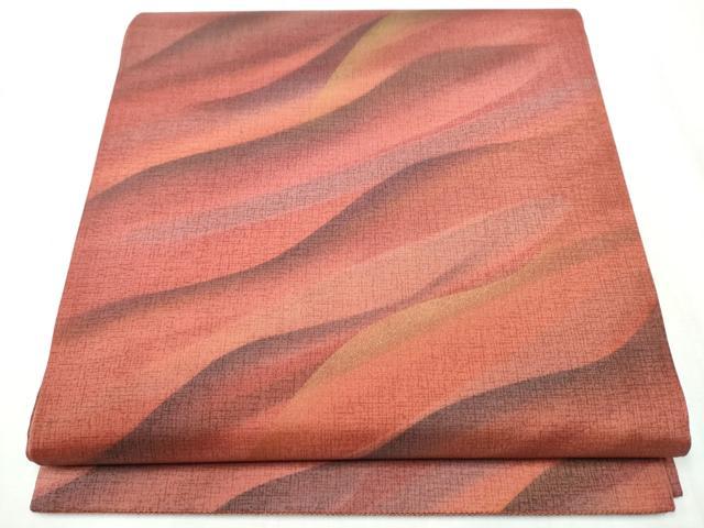 平和屋着物●全通柄袋帯　本場染大島紬地　霞文　正絹　逸品　CABA1153hy