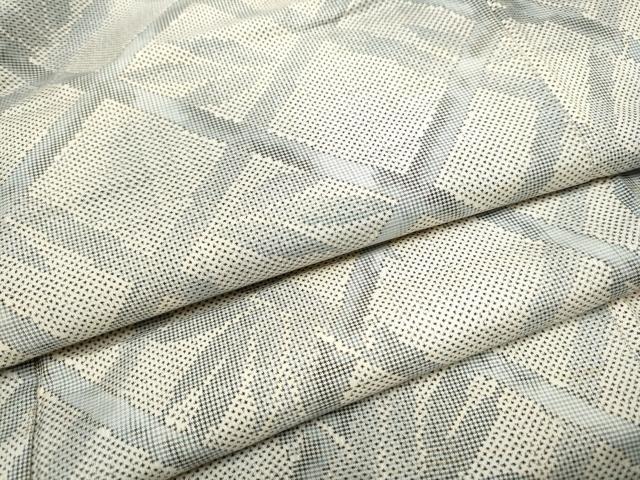 平和屋着物●本場大島紬　白大島　7マルキ　籠目笹竹文　正絹　逸品　CABA1185hy