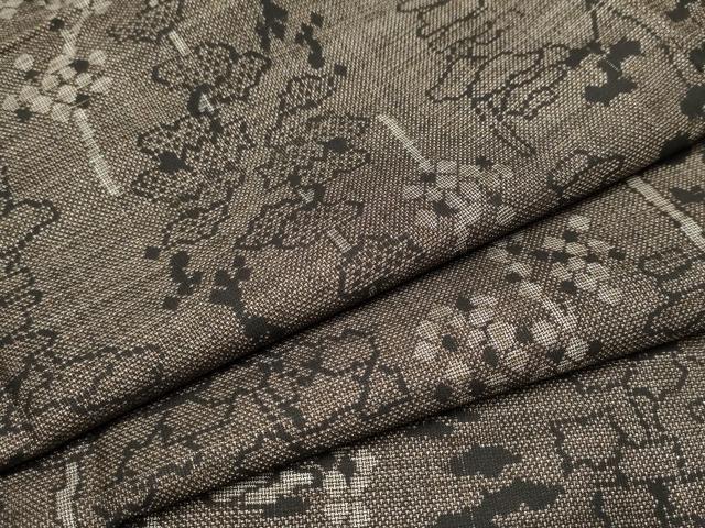 平和屋着物●本場大島紬　9マルキ　枝葉文　正絹　逸品　CABA1187hy