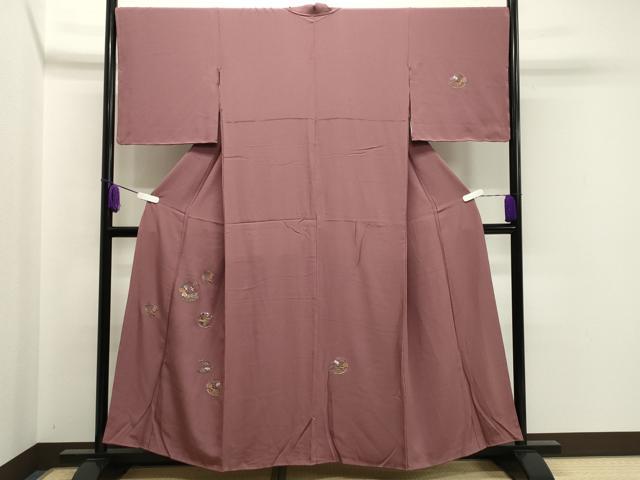 平和屋着物●訪問着　総刺繍　花丸文　金糸　正絹　逸品　未使用　CABA1230gh