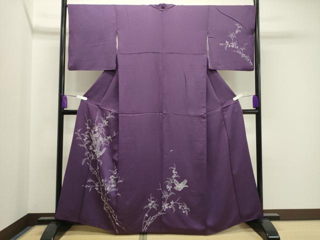 平和屋着物●訪問着　刺繍　南天飛鳥文　金糸　正絹　逸品　CABA1233gh