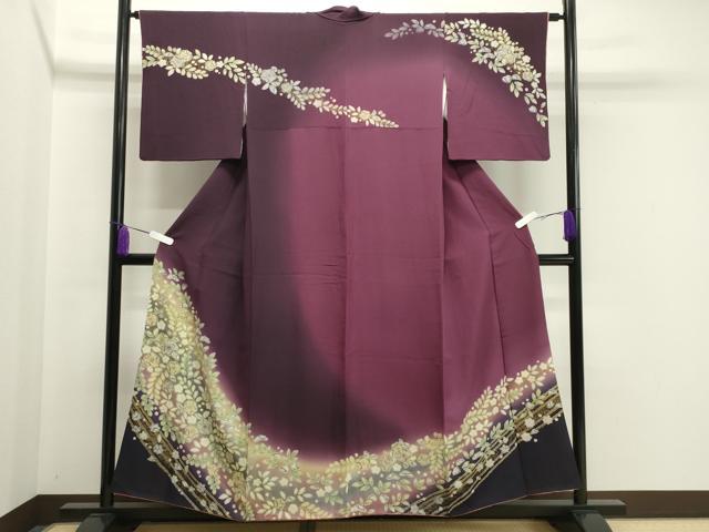 平和屋着物●訪問着　辻が花　暈し染め　金彩　正絹　逸品　CABA1249gh