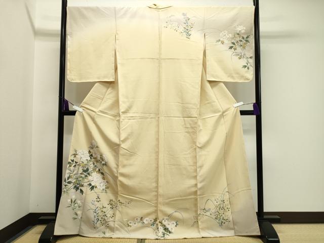 平和屋着物●訪問着　刺繍　牡丹花文　暈し染め　金彩　正絹　逸品　CABA1274gh