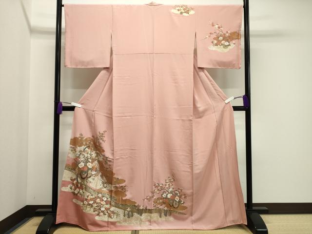 平和屋着物●訪問着　花車文　暈し染め　金彩　正絹　逸品　未使用　CABA1276gh