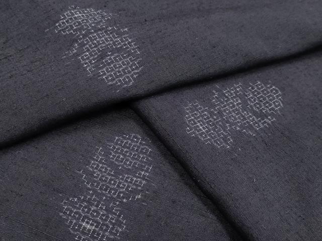 平和屋着物●結城紬　飛び亀甲柄　幾何学文　正絹　逸品　CABA1282gh