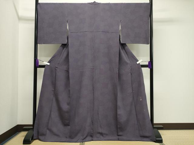 平和屋着物●江戸小紋　彫士：双光　染士：昌亮　雪輪重ね文　ロング丈　正絹　逸品　CABA1285gh 平和屋着物○江戸小紋 彫士：双光 染士：昌亮 雪輪重ね文