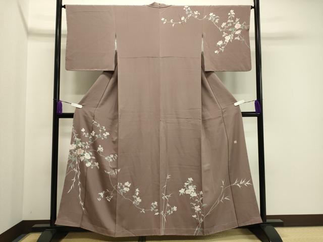 平和屋着物●訪問着　友禅　作家物　枝椿　正絹　逸品　未使用　CABA1296gh