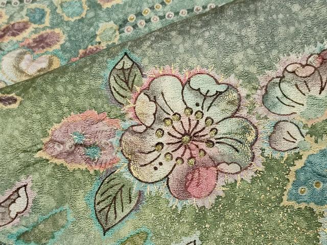 平和屋着物○訪問着 辻が花 絞り 暈し染め ロング丈 正絹 逸品 CABA1335gh