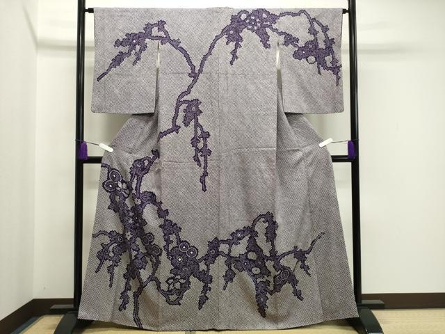 平和屋着物●訪問着　総絞り　枝花文　正絹　逸品　CABA1399gh