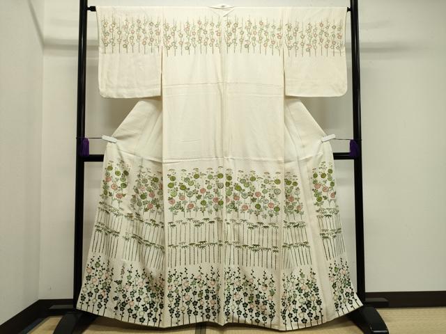 平和屋着物●訪問着　梅笹花文　金彩　正絹　逸品　CABA1420gh