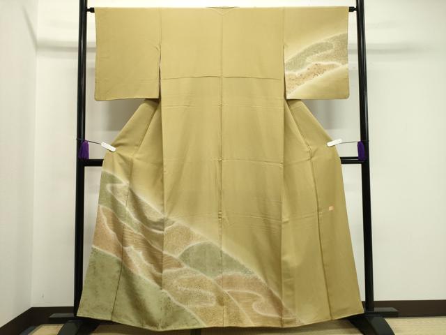 平和屋着物●漆屋金蔵　訪問着　鳳凰花唐草文　暈し染め　金彩　正絹　逸品　CABA1519gh