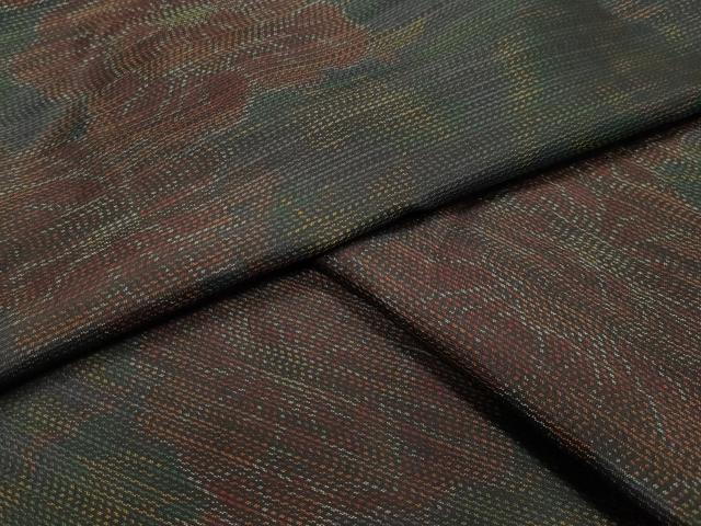 平和屋着物●本場大島紬　枝花文　正絹　逸品　CABA1528gh