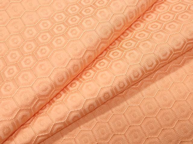 平和屋着物●上質な色無地　亀甲地紋　淡香色　正絹　逸品　CABA1566gh