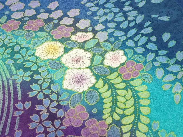 平和屋着物●訪問着　辻が花　暈し染め　金彩　ロング丈　正絹　逸品　CABA1582gh 平和屋着物○訪問着 辻が花 暈し染め 金彩 ロング丈 正絹 逸品 CABA1582gh