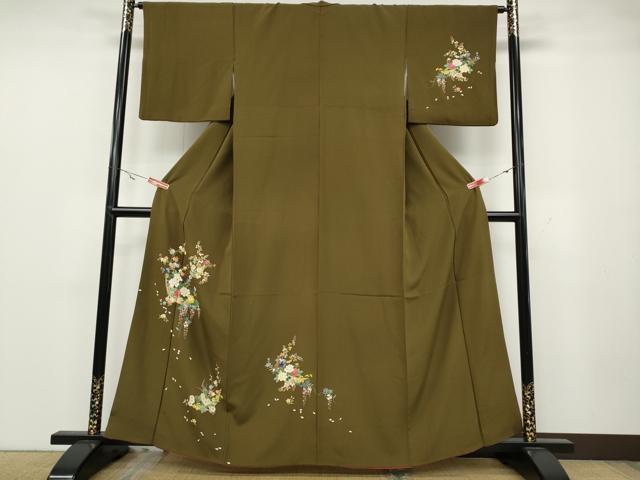 平和屋着物●訪問着　花籠文　正絹　逸品　CABA1603ut