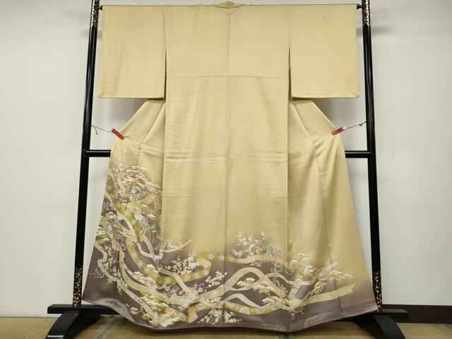 平和屋着物●中国三大刺繍　相良刺繍　色留袖　熨斗草花文　暈し染め　金彩　正絹　逸品　CABA1635ut