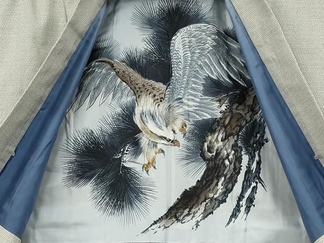 平和屋着物○男性 紬 アンサンブル 120亀甲 正絹 逸品 CABA1664ut