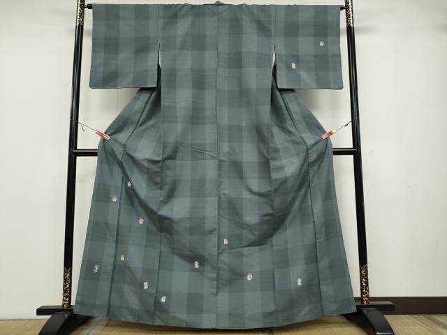 平和屋着物●訪問着　紬地　唐子遊び　正絹　逸品　CABA1720ut