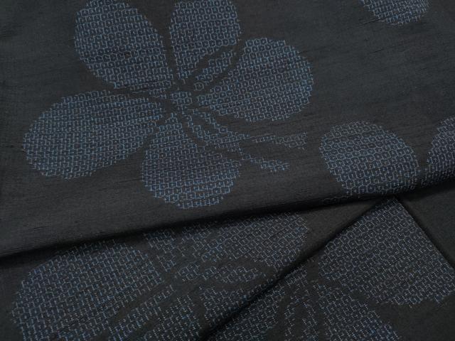 平和屋着物●結城紬　80亀甲　舞花文　正絹　逸品　CABA1722ut