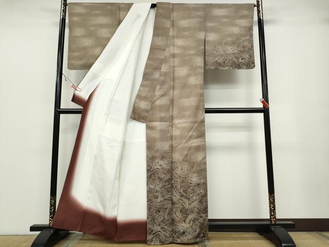 平和屋着物○訪問着 本場染大島紬 墨流し文様 正絹 逸品 CABA1730ut