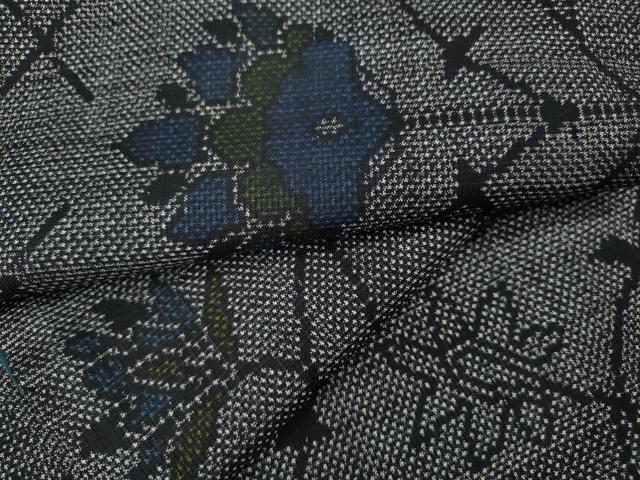 平和屋着物●本場大島紬　7マルキ　枝花文　正絹　逸品　CABA1734ut