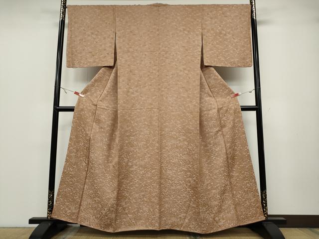 平和屋着物●上質なお召　天目織　風景草花文　正絹　逸品　CABA1770ut 平和屋着物○上質なお召 天目織 風景草花文 正絹 逸品 CABA1770ut 平和