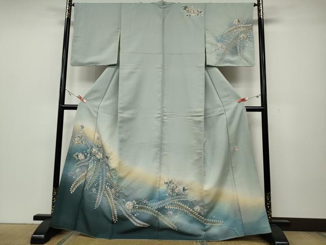 平和屋着物●越後十日町の一流染匠　桐屋・翠山工房　訪問着　辻が花　絞り　金通し地　正絹　逸品　CABA1842ut