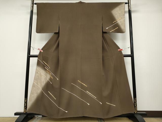 平和屋着物●銀座きしや　訪問着　横笛花文　暈し染め　金彩　正絹　逸品　CABA1843ut