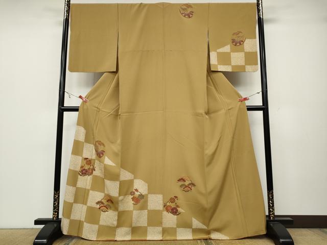 平和屋着物●訪問着　草花丸文　金彩　正絹　逸品　CABA1856ut