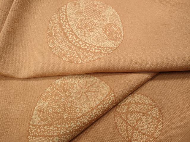 平和屋着物●上質な紬　草花鞠文　正絹　逸品　CABA1922ut